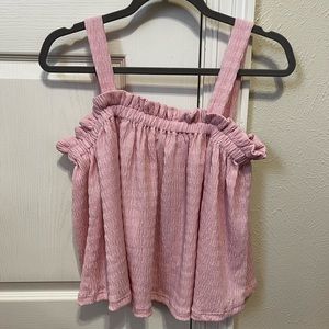 Blush ruffle tank top
